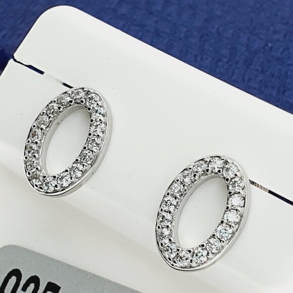 925 Sterling Silver CZ Stud Earrings for Women/Girl, US925P1228 - Picture 6 of 8